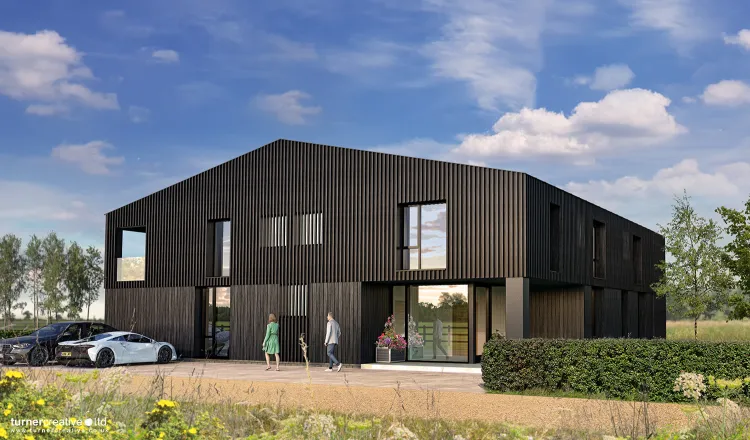 An architectural blueprint showing a cross section of a building